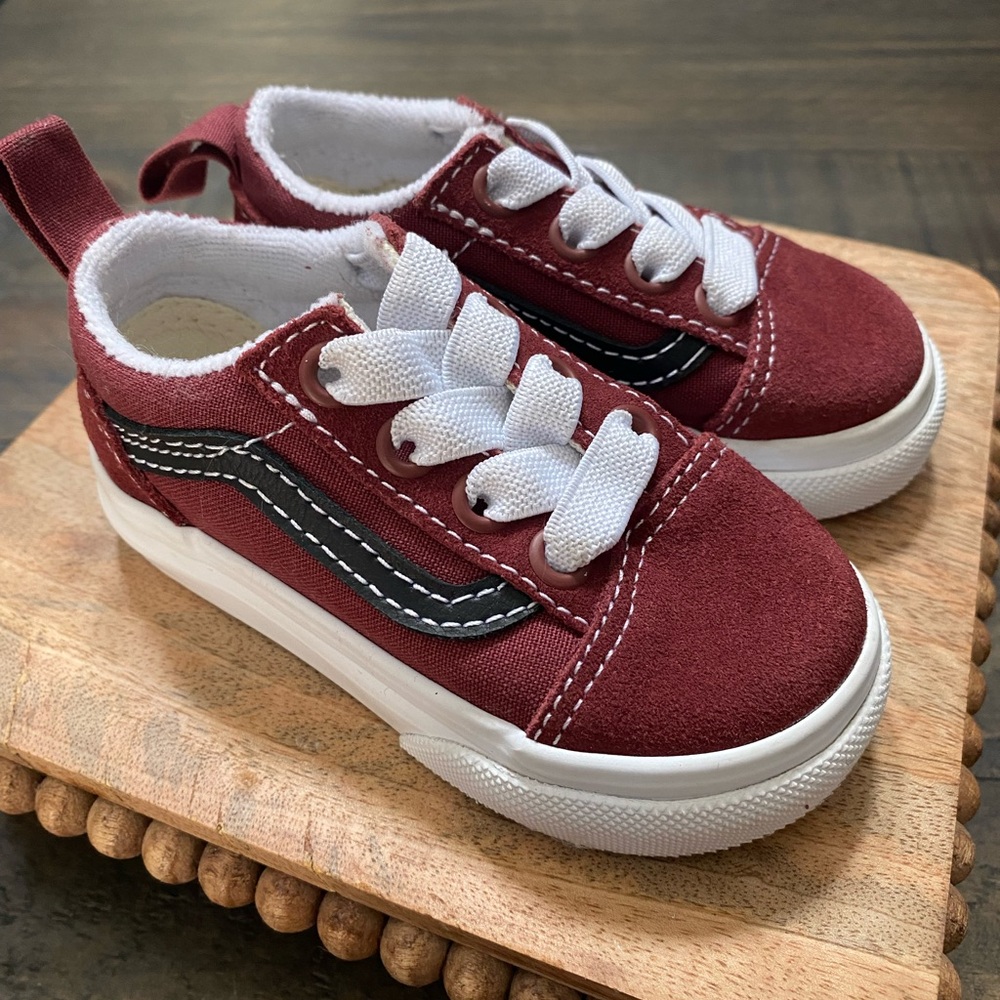 Vans Toddler Red and White Sneakers Classic Style